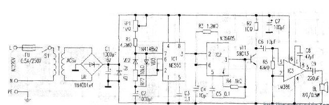 电子驱鼠器工作原理分析声控电路图讲解