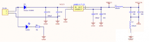 三种典型的基于ams1117稳压ic的5v转3.3v电路-电路图