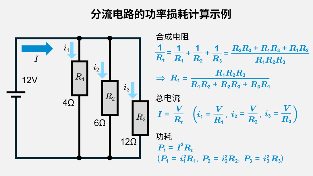 分流电路的功率损耗计算示例